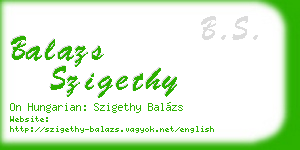 balazs szigethy business card